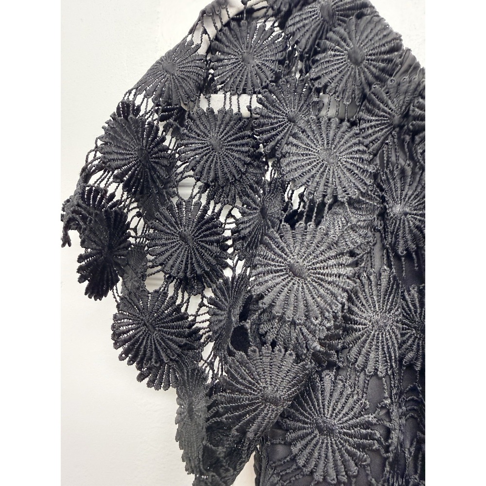 Trina Turk Black Floral Overlay Lace Mini Dress Women's Large Cocktail #50 - Picture 8 of 10